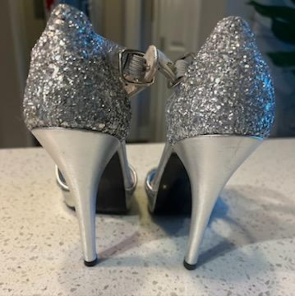 Stuart Weitzman Glitter Platform Sandal Size 6 1/2  Sample - Picture 6 of 6